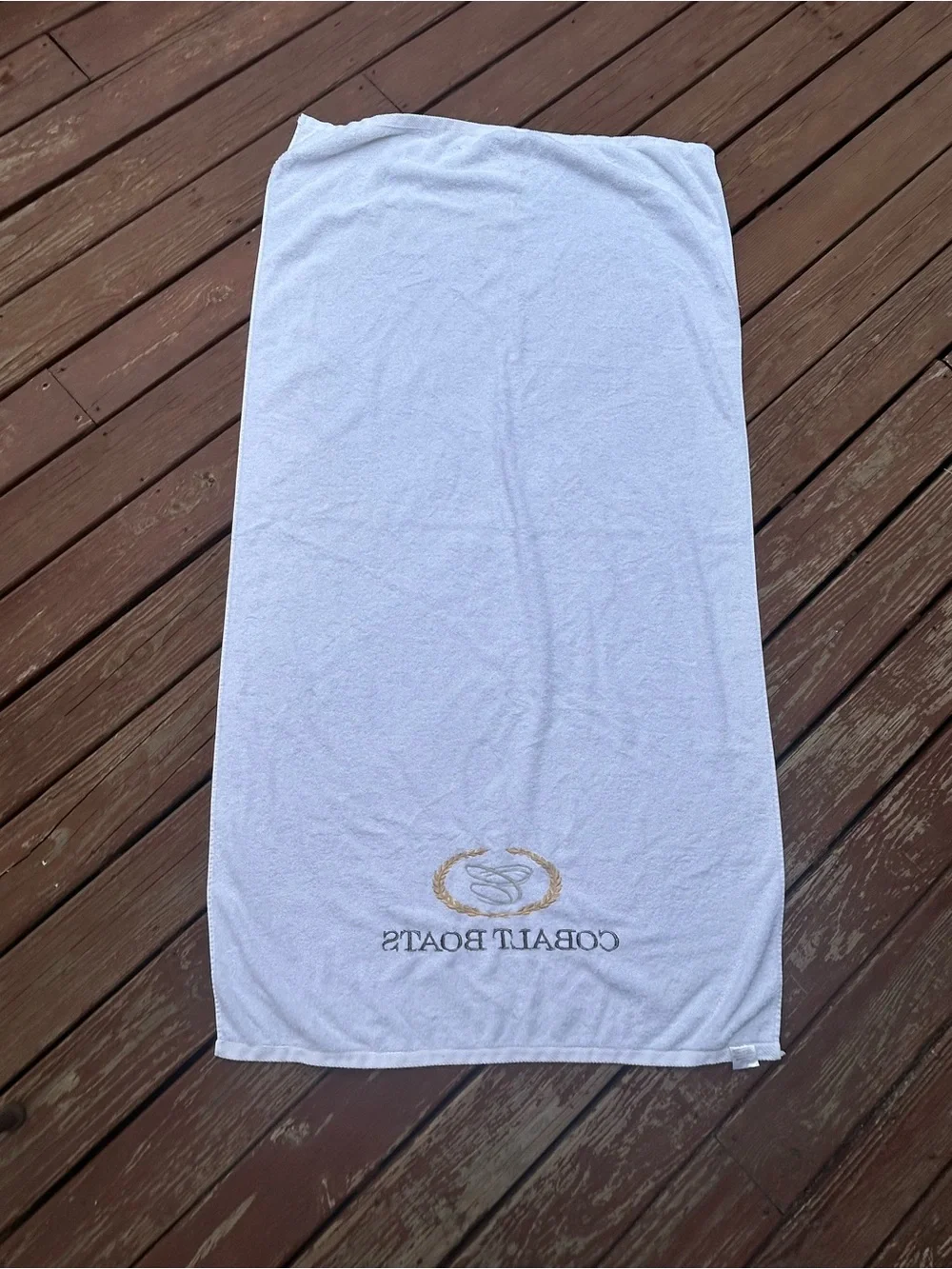 Cobalt Boats White Logo Beach Towel